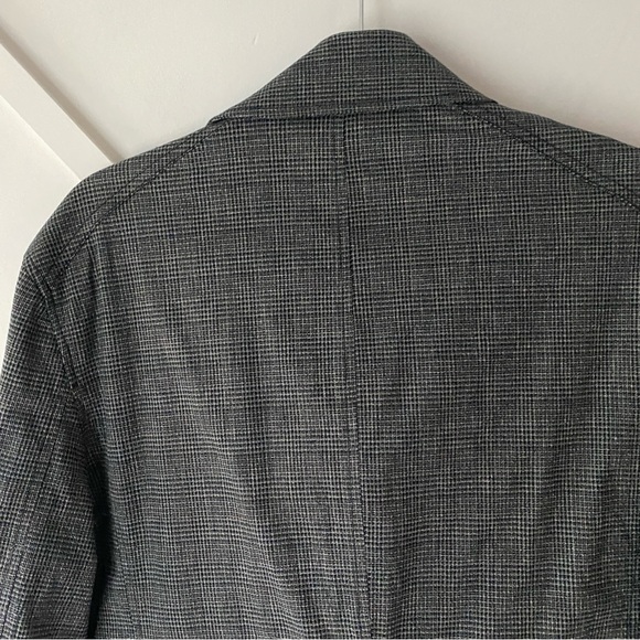 John Varvatos Luxe USA Linen Blend Double Breasted Plaid Trench Coat - M - Picture 8 of 16